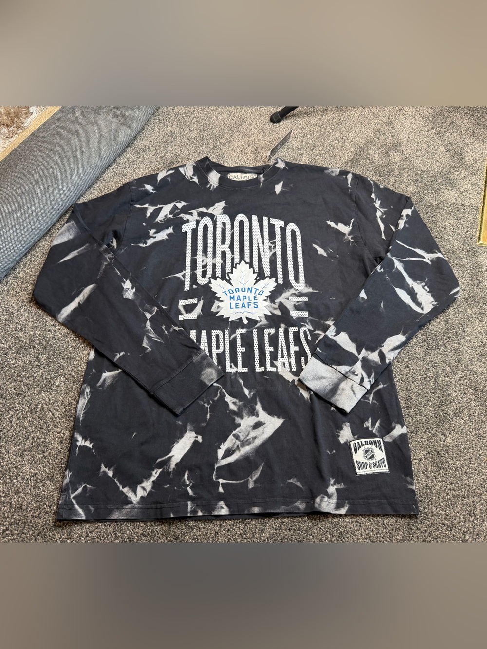 NWT Calhoun Toronto Maple Leafs Tie Dye Long Sleeve NHL Hockey Graphic Tee XL - Picture 4 of 9